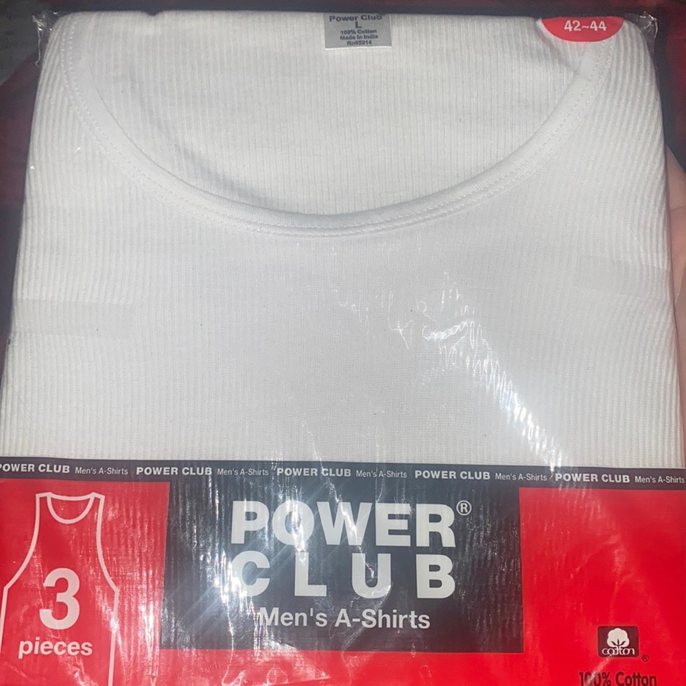 Power club men’s A shirts size large new 3 pieces